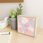 Floral Pattern, Coral Pink and Gray Mini Art Print Gallery Image 2