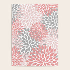 Floral Pattern, Coral Pink and Gray Poster Gallery Image 4