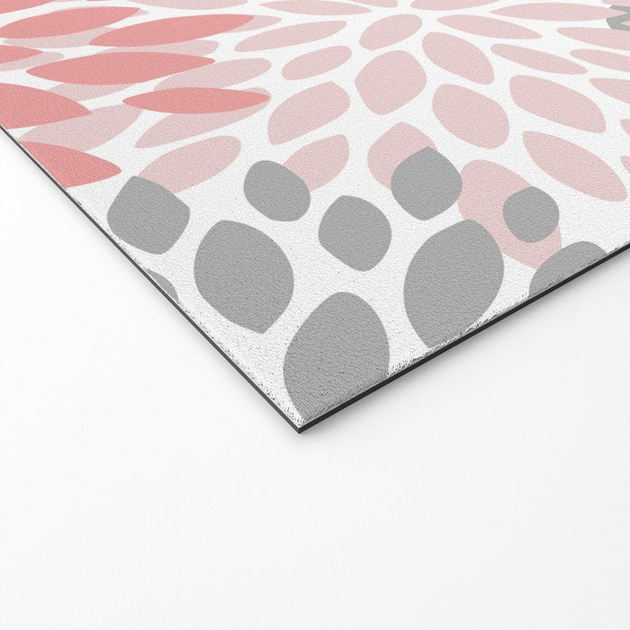 Floral Pattern, Coral Pink and Gray Welcome Mat Gallery Image 2