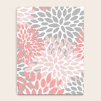 Floral Pattern, Coral Pink and Gray Notebook Gallery Image 4