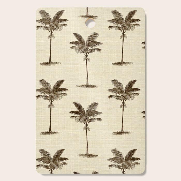 Etched Palm Trees on Vintage Linen Cutting Board Gallery Image 1