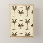 Etched Palm Trees on Vintage Linen Mini Art Print Gallery Image 1
