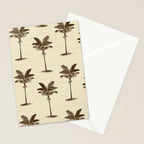 Etched Palm Trees on Vintage Linen Stationery Card Gallery Image 2
