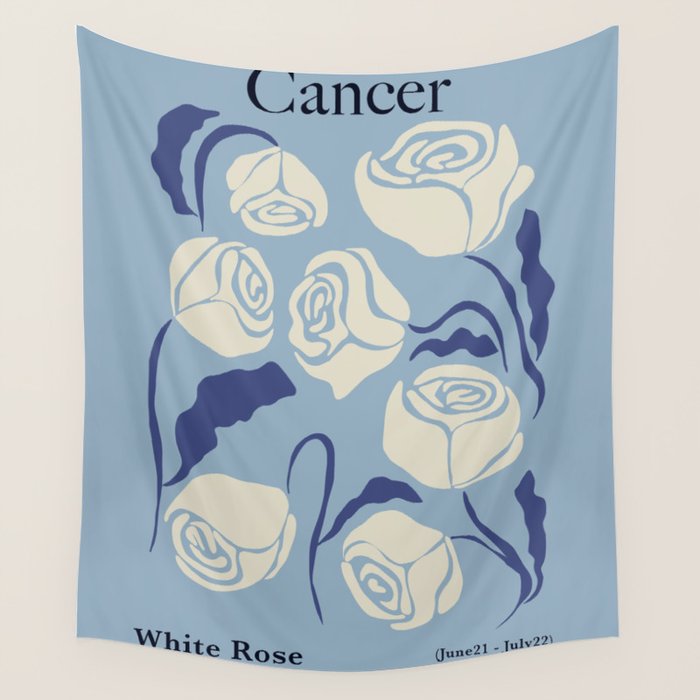 Cancer white rose  Wall Tapestry Gallery Image 4