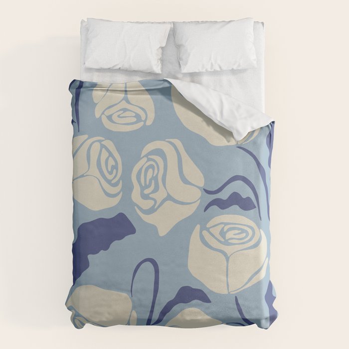 Cancer white rose  Duvet Cover Gallery Image 1