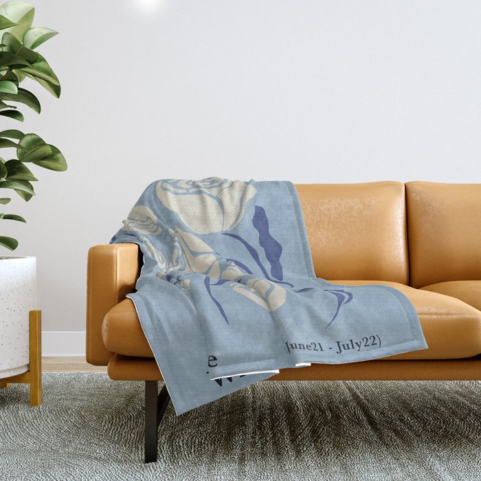 Cancer white rose  Throw Blanket Gallery Image 1