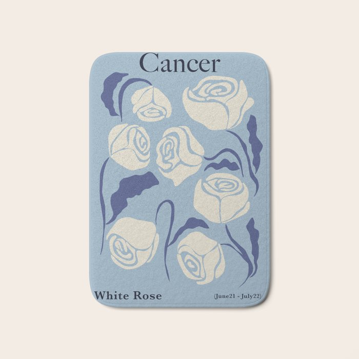 Cancer white rose  Bath Mat Gallery Image 1