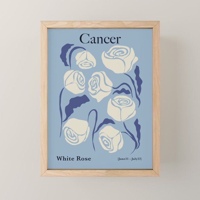 Cancer white rose  Mini Art Print Gallery Image 1