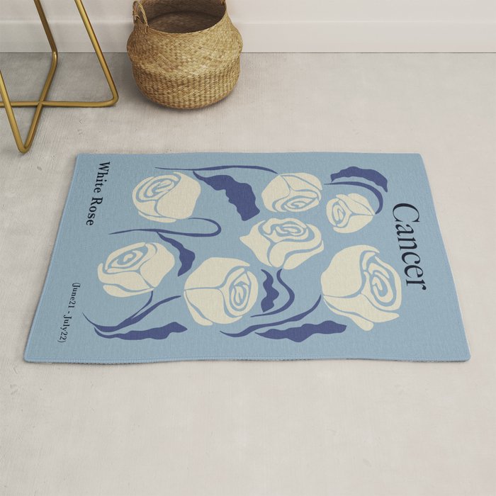 Cancer white rose  Rug Gallery Image 1
