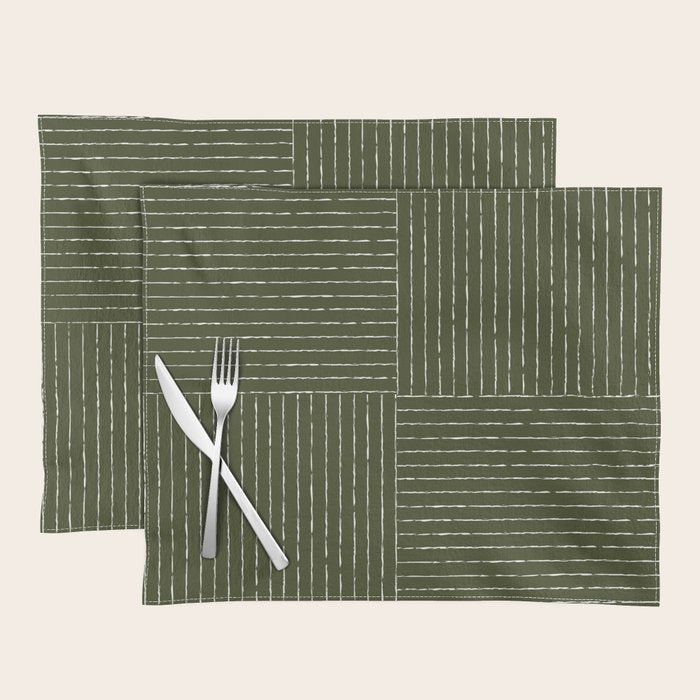 Lines III (Olive Green) Placemat Gallery Image 1