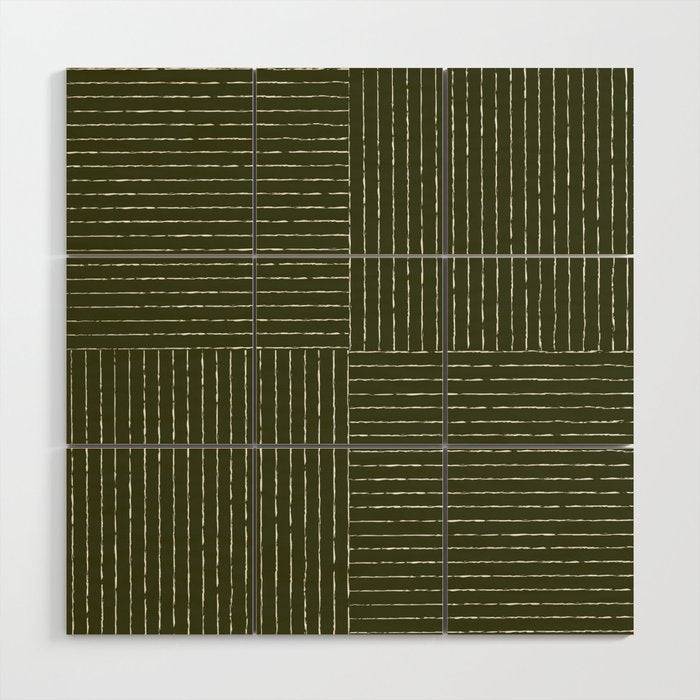 Lines III (Olive Green) Wood Wall Art Gallery Image 1