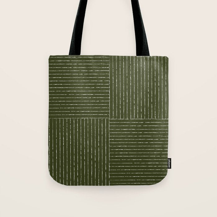 Lines III (Olive Green) Tote Bag Gallery Image 1