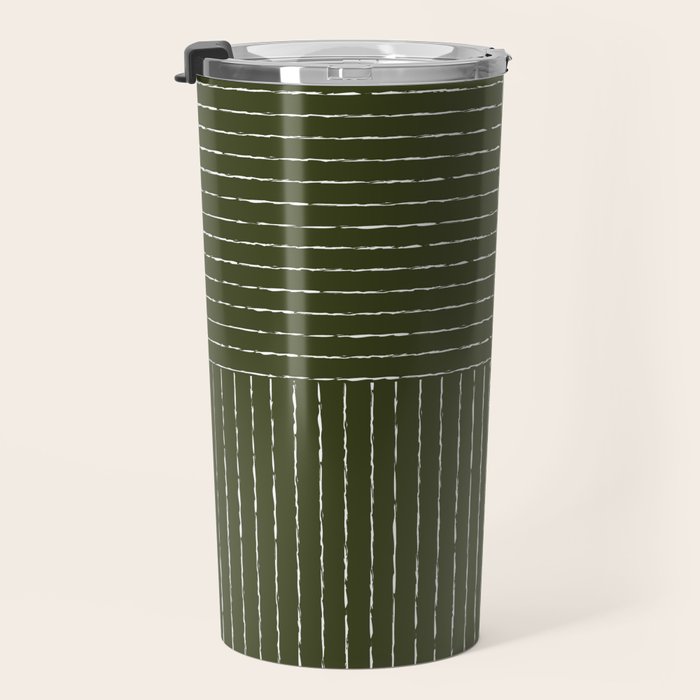 Lines III (Olive Green) Travel Mug Gallery Image 3