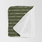 Lines III (Olive Green) Throw Blanket Gallery Image 3