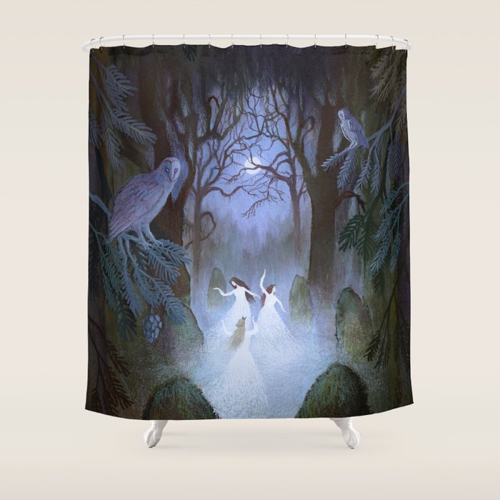 Dance of the Midnight Witches Shower Curtain Gallery Image 1