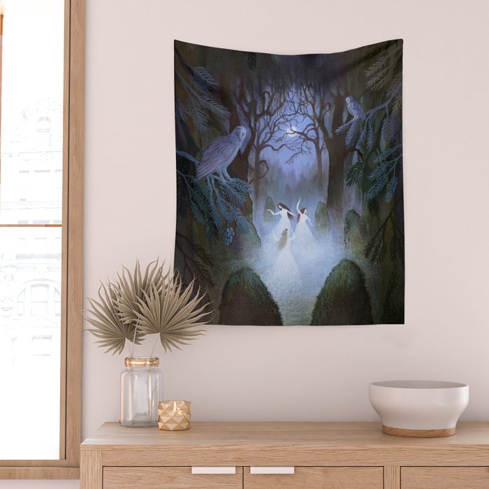 Dance of the Midnight Witches Wall Tapestry Gallery Image 2