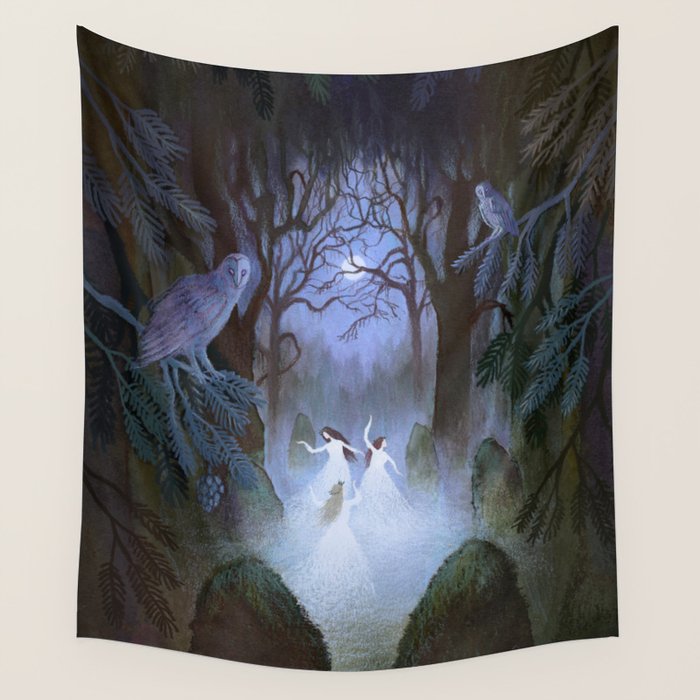 Dance of the Midnight Witches Wall Tapestry Gallery Image 4