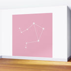 Libra Zodiac Star Constellation Line Art Soft Pink Wall Mural Gallery Image 2