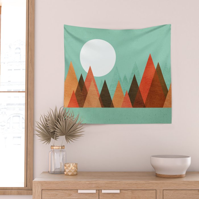 From the edge of the mountains Wall Tapestry Gallery Image 2