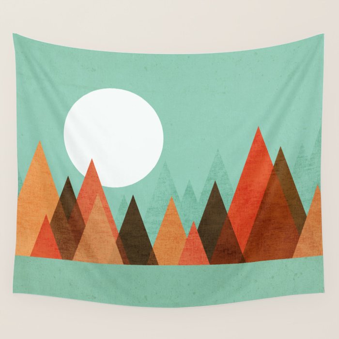 From the edge of the mountains Wall Tapestry Gallery Image 4