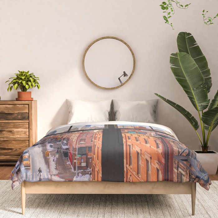 New York City Window | Lower Manhattan Comforter Gallery Image 3