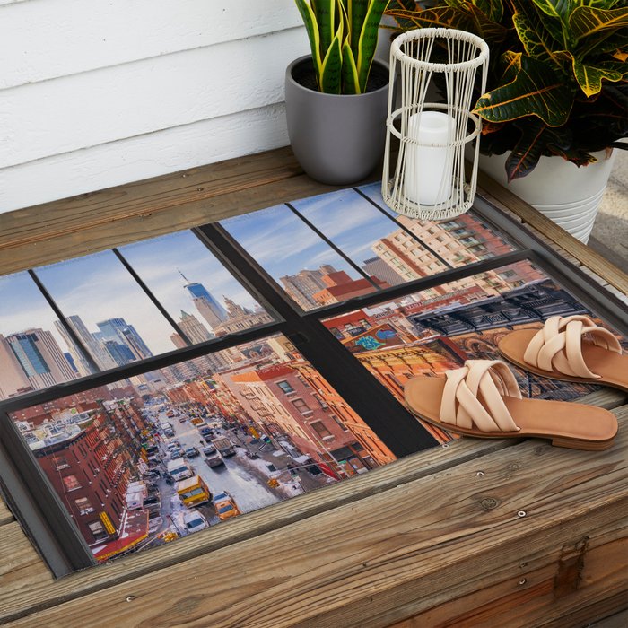 New York City Window | Lower Manhattan Outdoor Rug Gallery Image 2