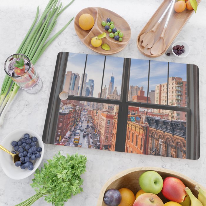 New York City Window | Lower Manhattan Cutting Board Gallery Image 2