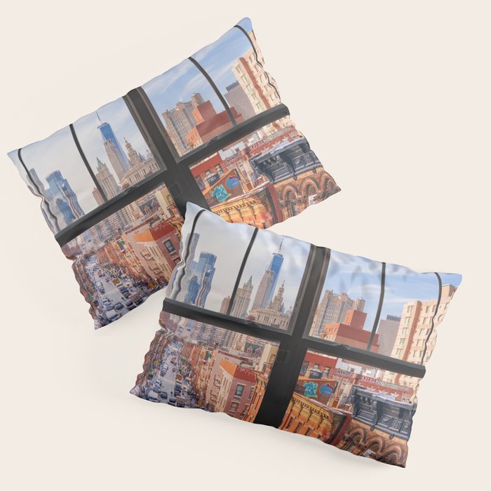New York City Window | Lower Manhattan Pillow Sham Gallery Image 3
