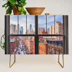 New York City Window | Lower Manhattan Credenza Gallery Image 1