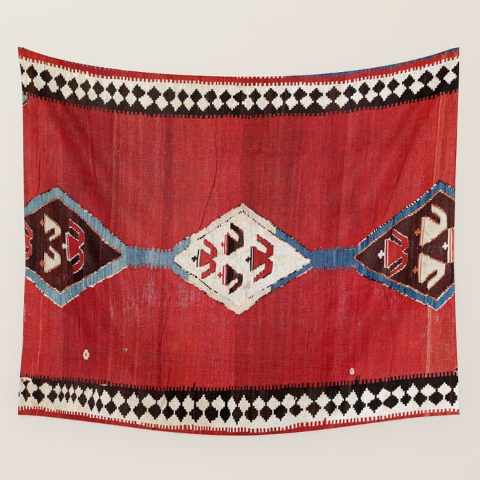 Bijar Antique Kurdish Persian Kilim Print Wall Tapestry Gallery Image 4