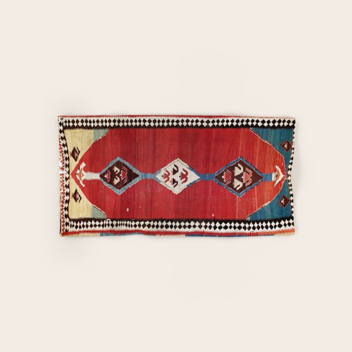 Bijar Antique Kurdish Persian Kilim Print Bath Towel Gallery Image 1