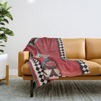 Bijar Antique Kurdish Persian Kilim Print Throw Blanket Gallery Image 1