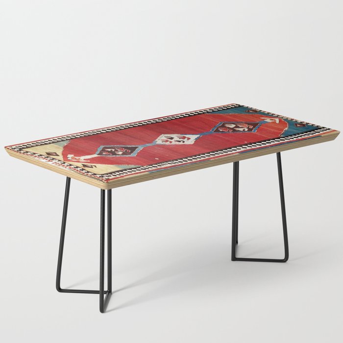 Bijar Antique Kurdish Persian Kilim Print Coffee Table Gallery Image 1