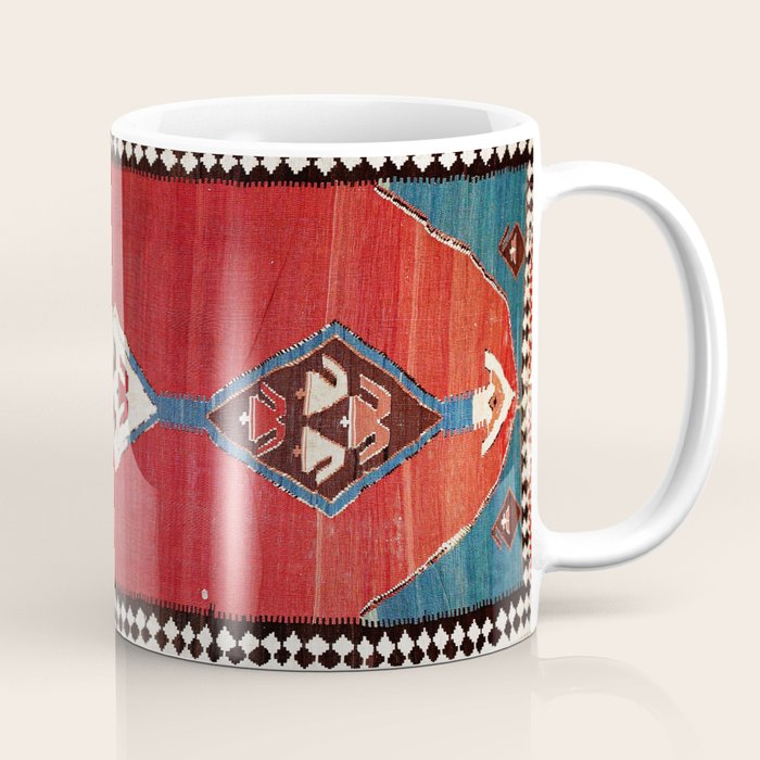 Bijar Antique Kurdish Persian Kilim Print Coffee Mug Gallery Image 1