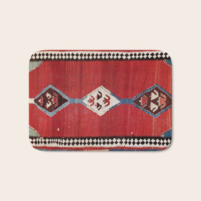 Bijar Antique Kurdish Persian Kilim Print Bath Mat Gallery Image 1