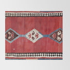 Bijar Antique Kurdish Persian Kilim Print Throw Blanket Gallery Image 2