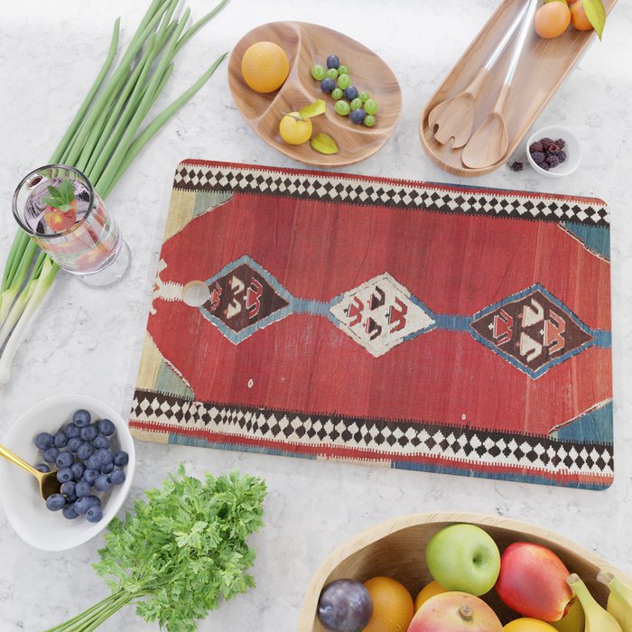 Bijar Antique Kurdish Persian Kilim Print Cutting Board Gallery Image 2