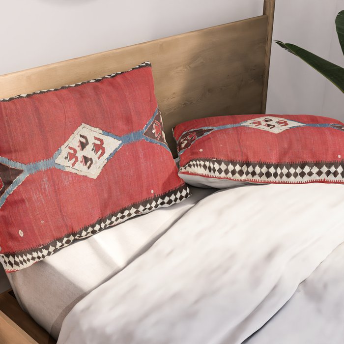 Bijar Antique Kurdish Persian Kilim Print Pillow Sham Gallery Image 2