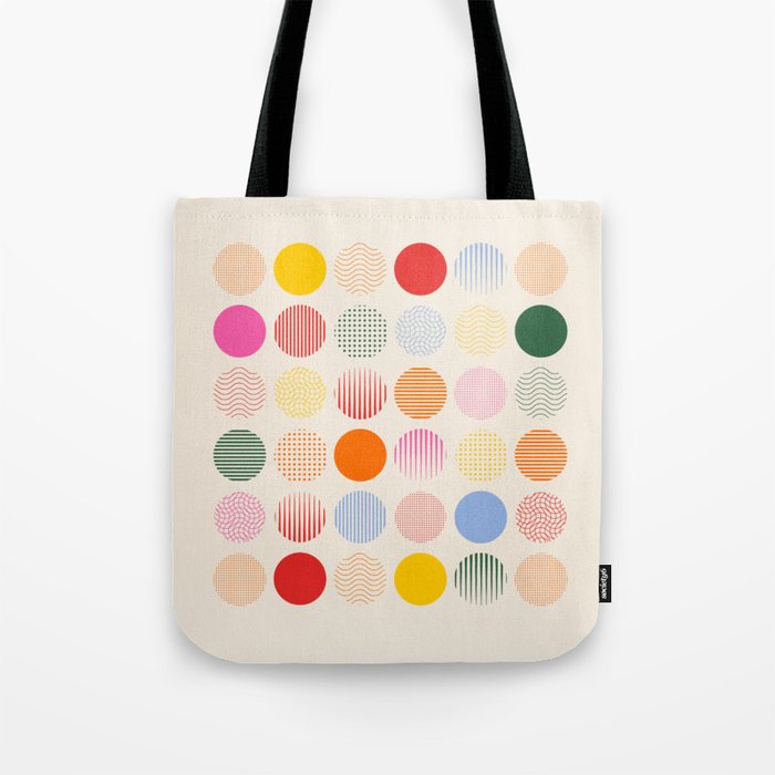 Retro Geometric Circles: Peach Bauhaus Edition Tote Bag Gallery Image 1