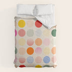 Retro Geometric Circles: Peach Bauhaus Edition Comforter Gallery Image 6