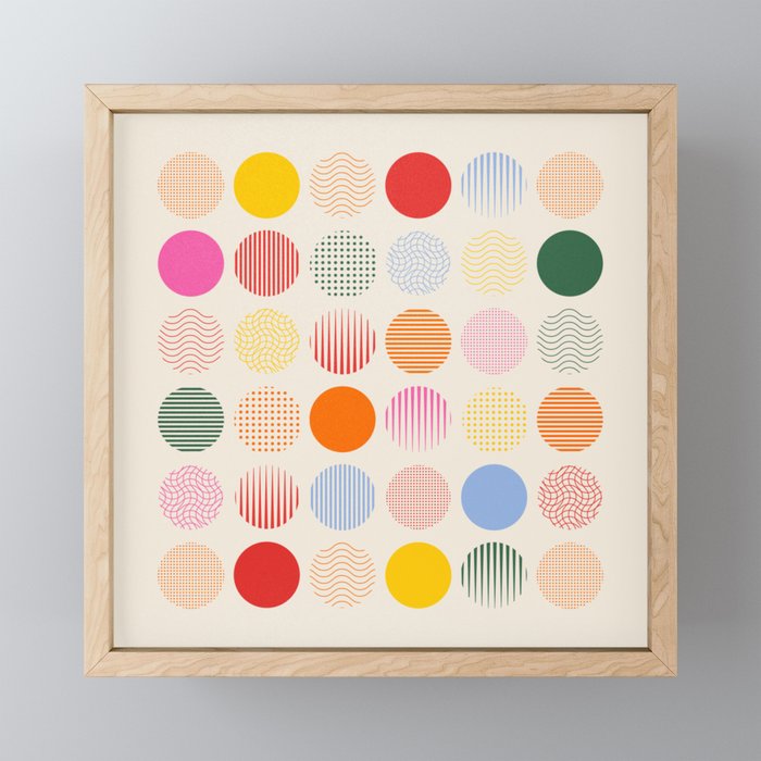 Retro Geometric Circles: Peach Bauhaus Edition Mini Art Print Gallery Image 1