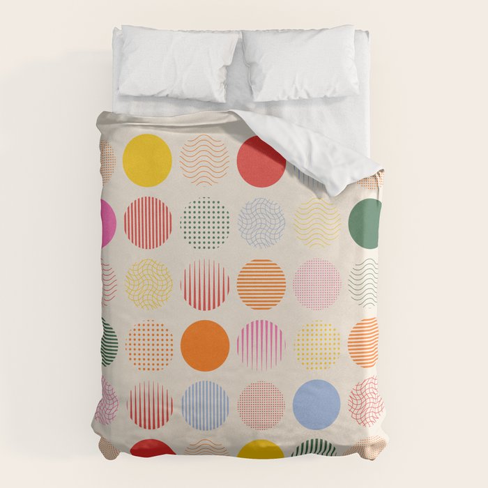 Retro Geometric Circles: Peach Bauhaus Edition Duvet Cover Gallery Image 6