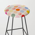 Retro Geometric Circles: Peach Bauhaus Edition Stool Gallery Image 2