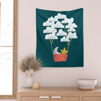 Hot cloud baloon - moon and star Wall Tapestry Gallery Image 2