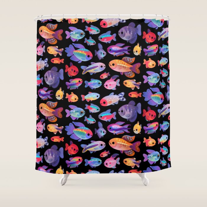 Happy tetra Shower Curtain Gallery Image 1