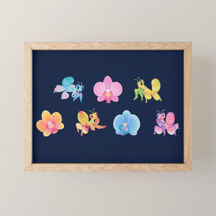 Orchid mantis - Dark Mini Art Print Gallery Image 1