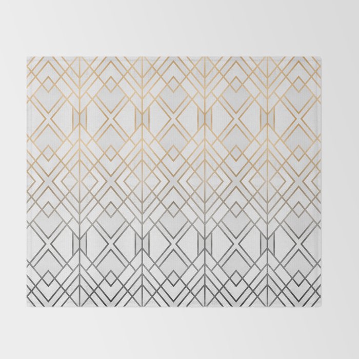 Gold And Grey Geo Throw Blanket Gallery Image 2