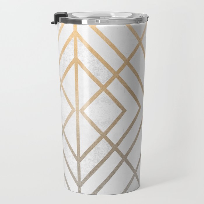 Gold And Grey Geo Travel Mug Gallery Image 3
