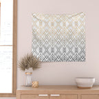 Gold And Grey Geo Wall Tapestry Gallery Image 2