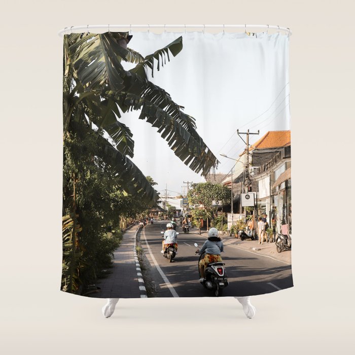 Tropical Road On Bali Island Art Print | Summer Holiday Photo | Digital Indonesia Travel Photography Shower Curtain Gallery Image 1